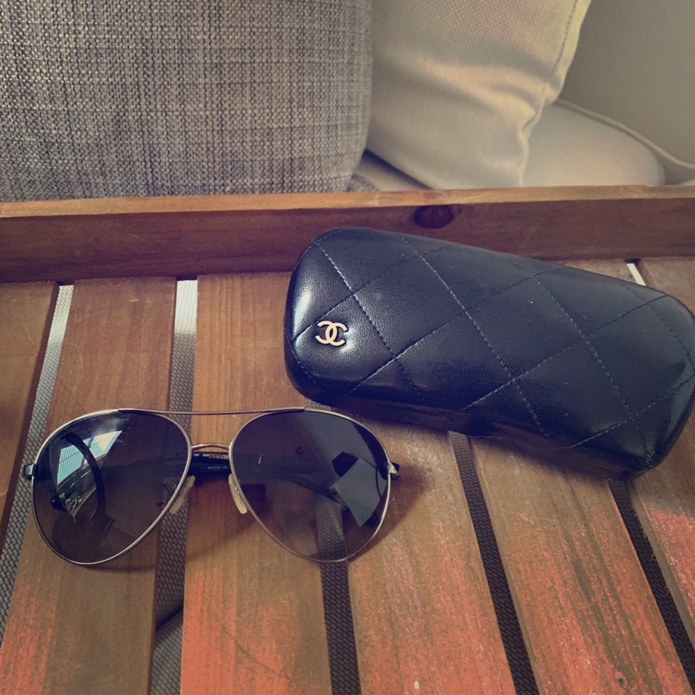 Chanel Aviators - Gunmetal Denim